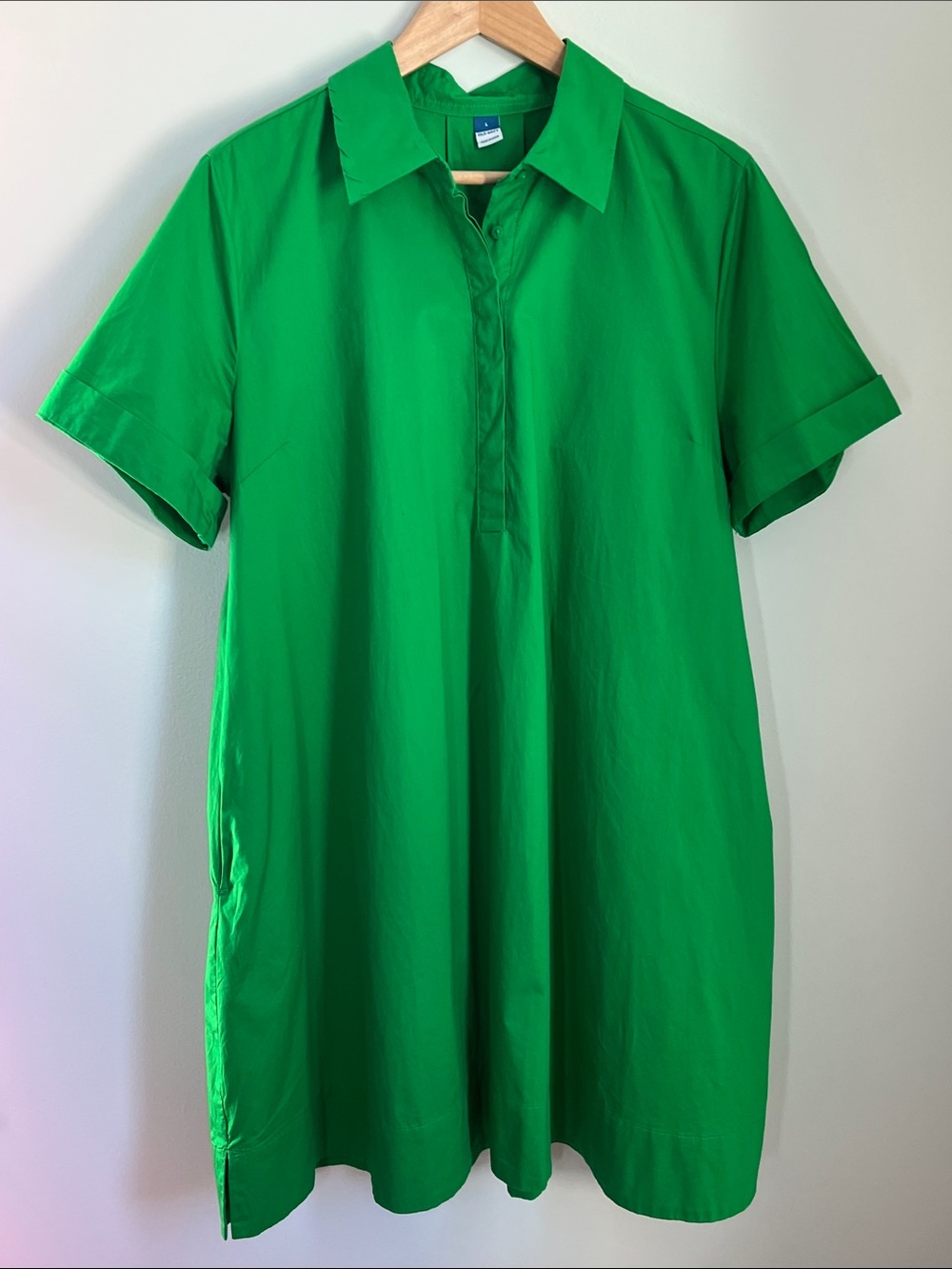 Old Navy | Women’s 100% Cotton Short Sleeve Swing Mini Beach Cruiser Green Sz L